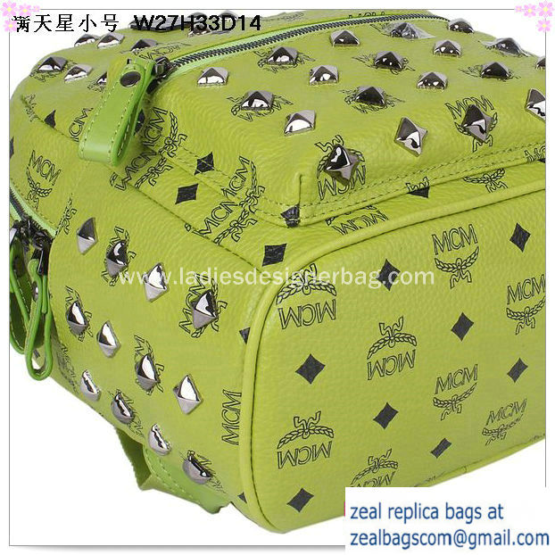 High Quality Replica Hot Sale MCM Stark Studded Small Backpack MC2089S Green - Click Image to Close